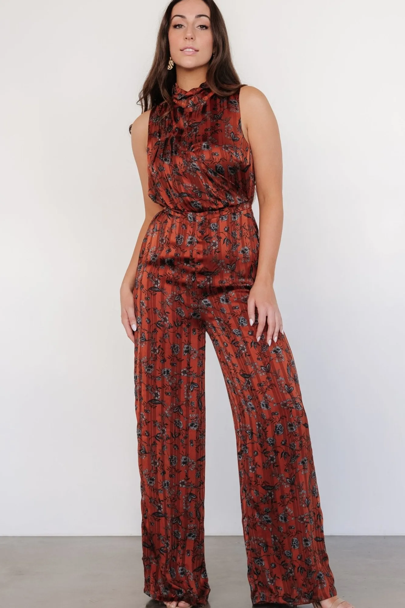 Baltic Born Suni Sleeveless Jumpsuit | Copper + Slate Floral