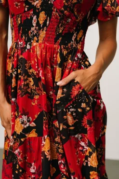 Baltic Born Suzy Maxi Dress | Black + Red Multi