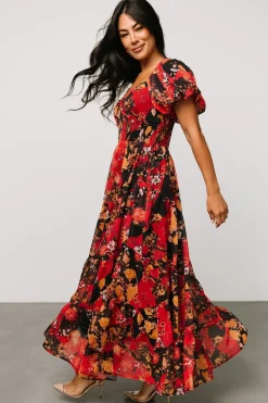 Baltic Born Suzy Maxi Dress | Black + Red Multi