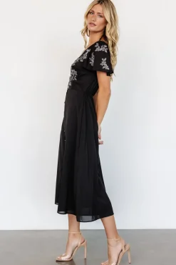 Baltic Born Swan Bead Embroidered Midi Dress |