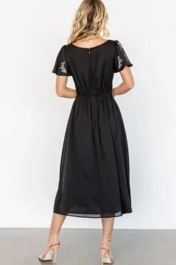 Baltic Born Swan Bead Embroidered Midi Dress |