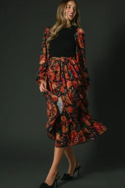 Baltic Born Sylvie Tiered Midi Dress | Black Multi