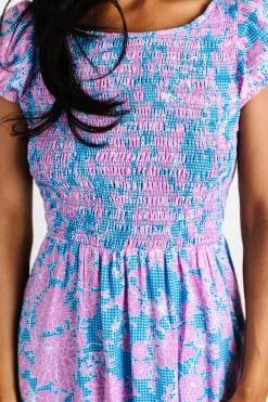 Baltic Born Tabitha Open Back Maxi Dress | Blue + Pink