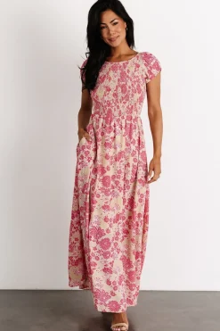 Baltic Born Tabitha Open Back Maxi Dress | Yellow + Coral