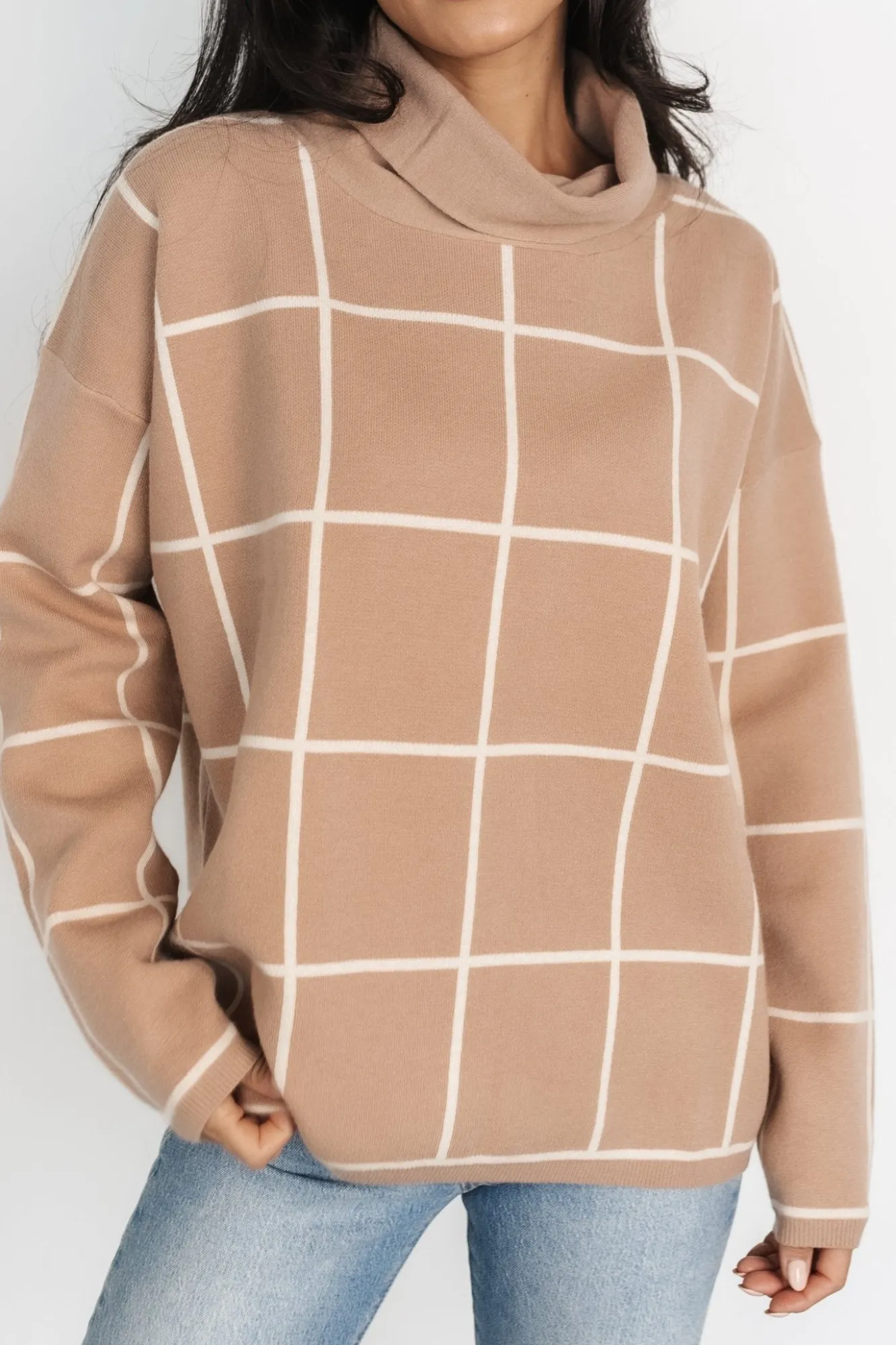 Baltic Born Tahoe Turtleneck Sweater | Taupe + Cream