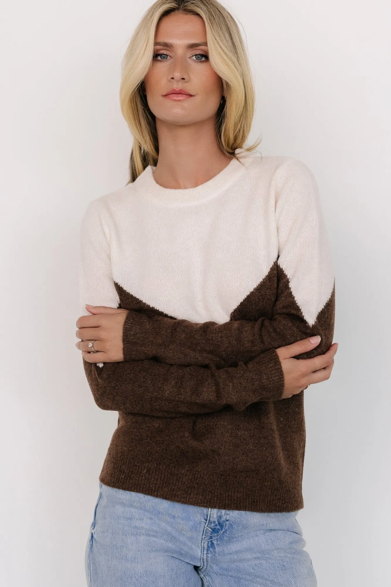 Baltic Born Tanner Sweater | Ivory + Brown