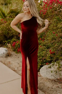 Baltic Born Tatiana Velvet One Shoulder Maxi Dress |