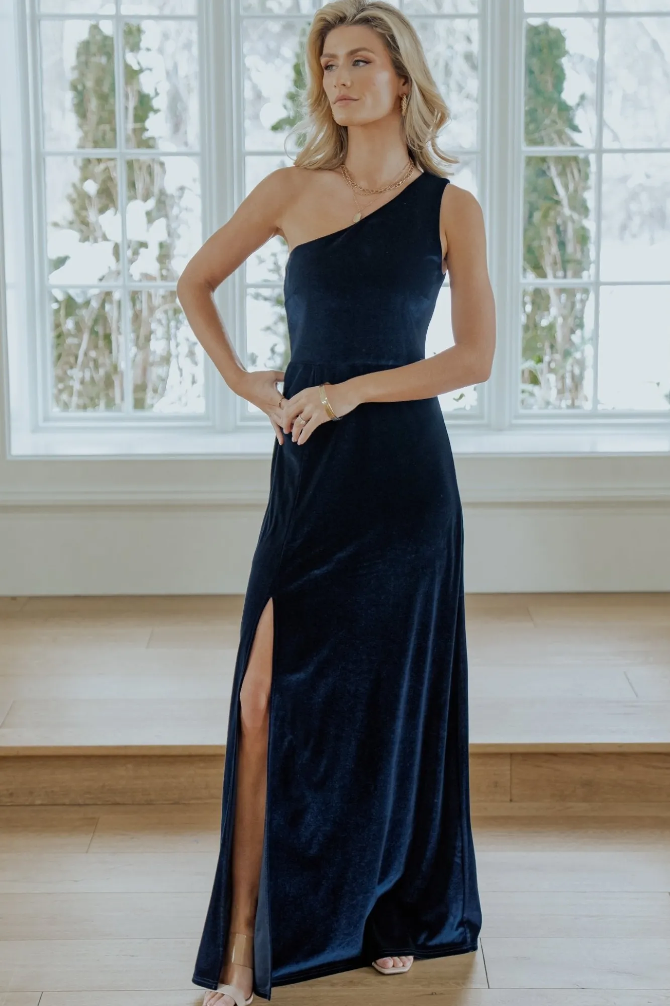 Baltic Born Tatiana Velvet One Shoulder Maxi Dress |