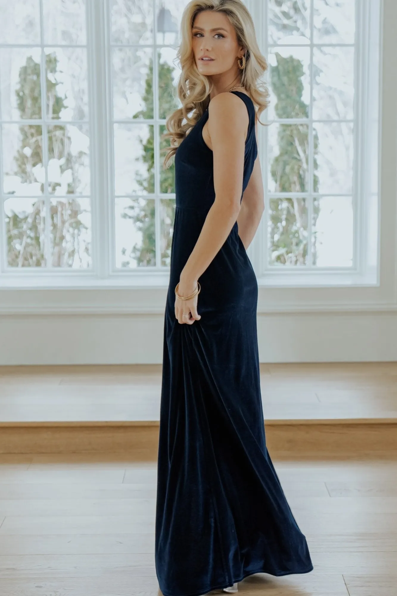 Baltic Born Tatiana Velvet One Shoulder Maxi Dress |