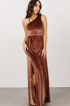 Baltic Born Tatiana Velvet One Shoulder Maxi Dress | Desert Rose