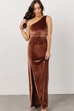 Baltic Born Tatiana Velvet One Shoulder Maxi Dress | Desert Rose