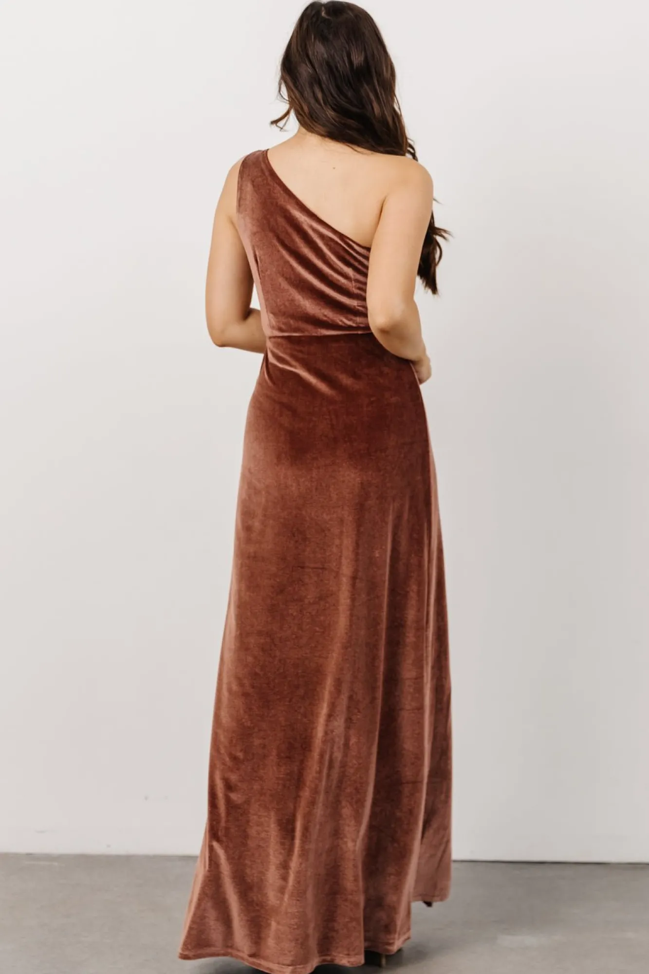 Baltic Born Tatiana Velvet One Shoulder Maxi Dress | Desert Rose