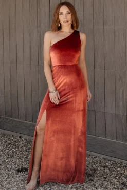 Baltic Born Tatiana Velvet One Shoulder Maxi Dress |