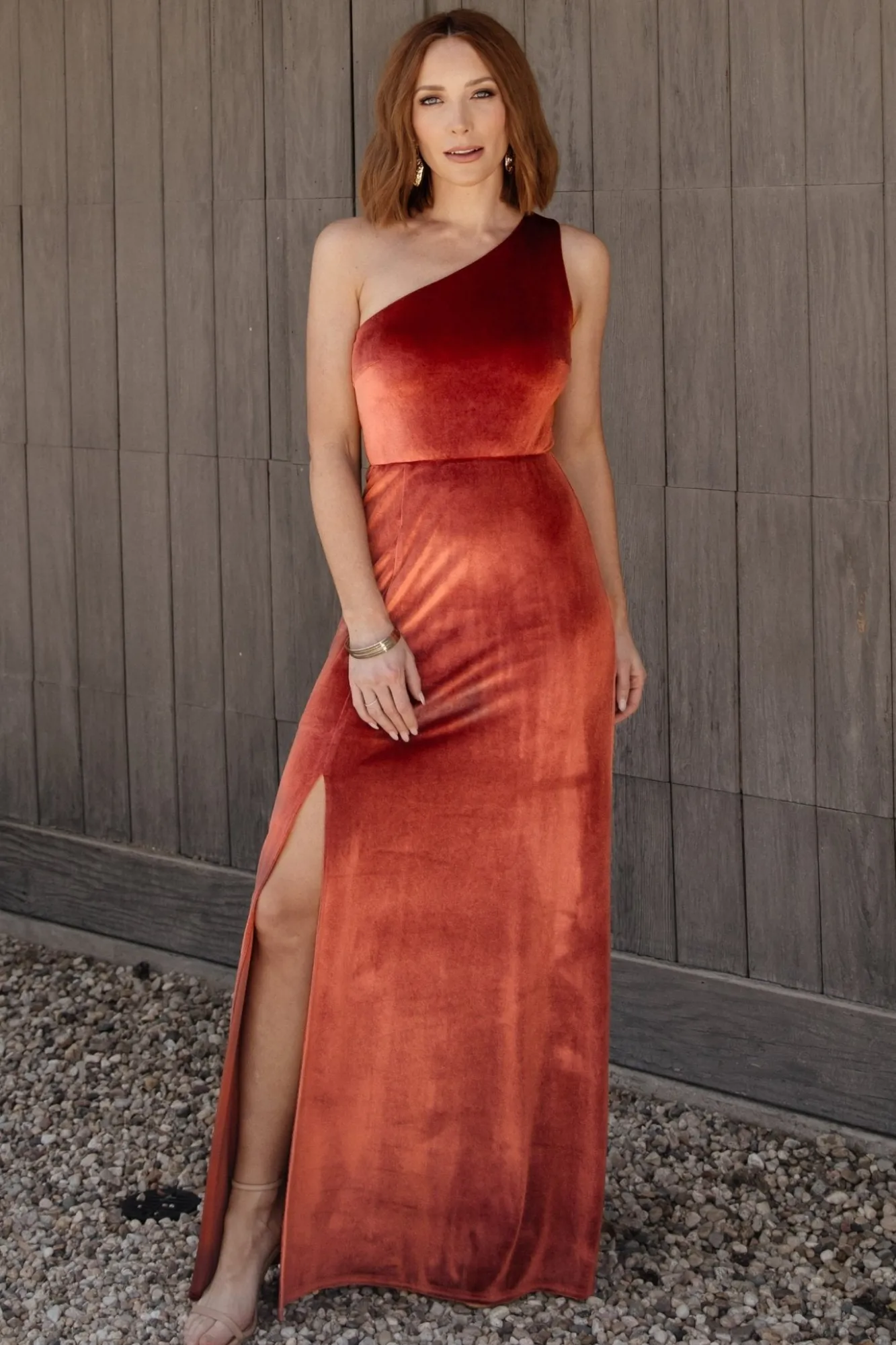 Baltic Born Tatiana Velvet One Shoulder Maxi Dress |
