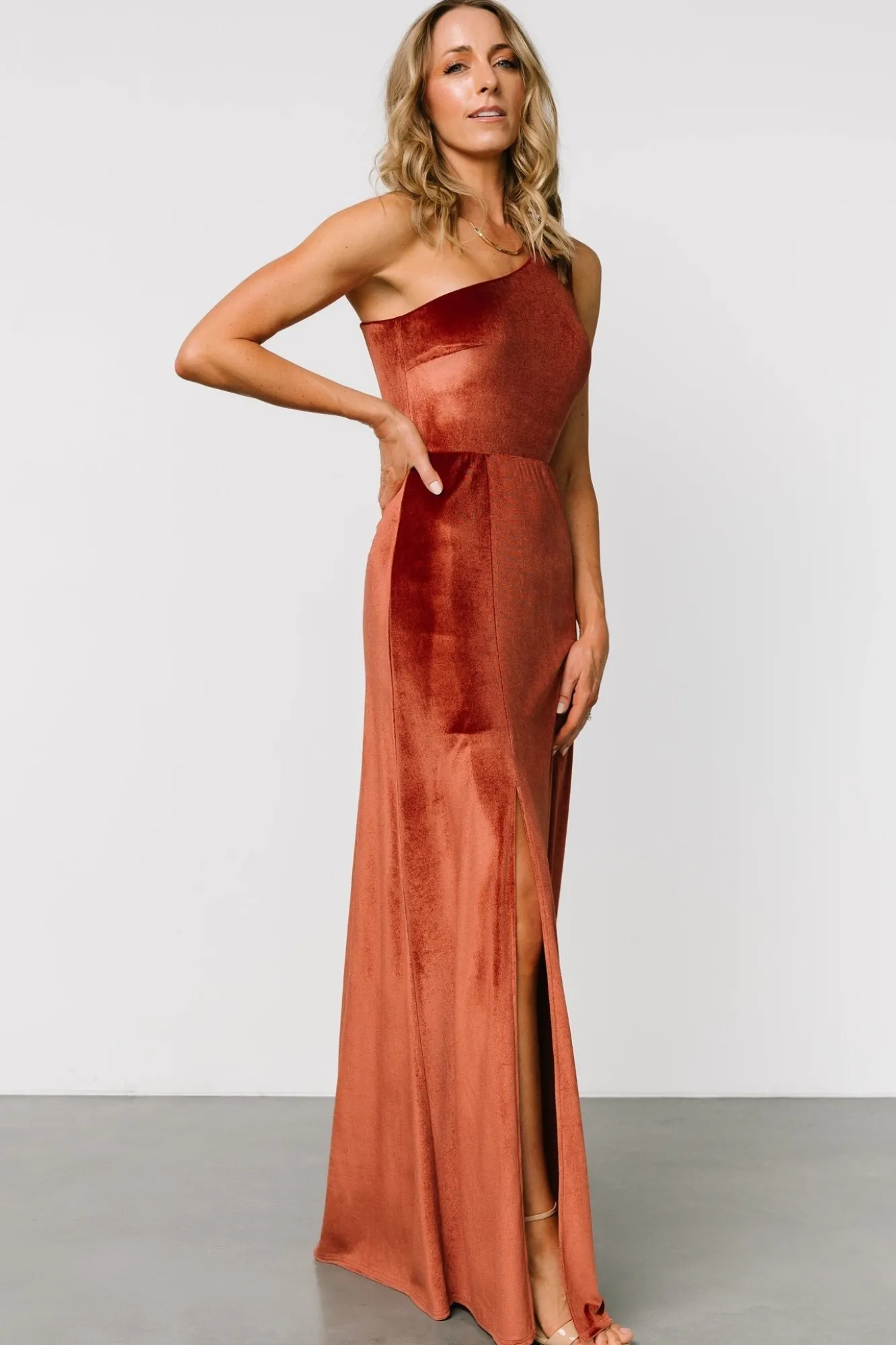 Baltic Born Tatiana Velvet One Shoulder Maxi Dress |