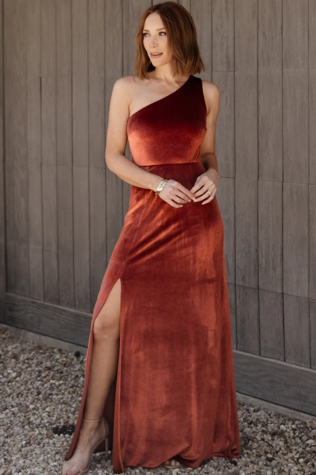 Baltic Born Tatiana Velvet One Shoulder Maxi Dress |