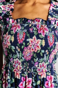 Baltic Born Tatum Smocked Tiered Dress | Navy Multi