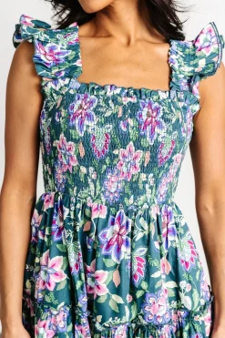 Baltic Born Tatum Smocked Tiered Dress | Green Multi