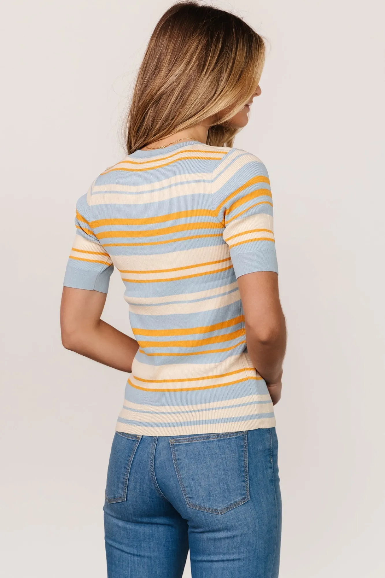 Baltic Born Teagan Striped Top | Blue + Orange