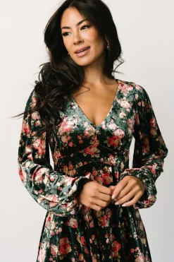 Baltic Born Teri Velvet Short Dress | Forest Multi