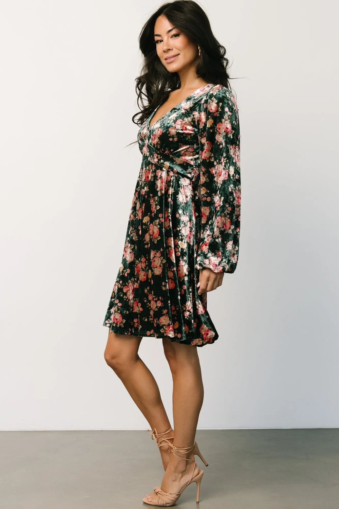 Baltic Born Teri Velvet Short Dress | Forest Multi