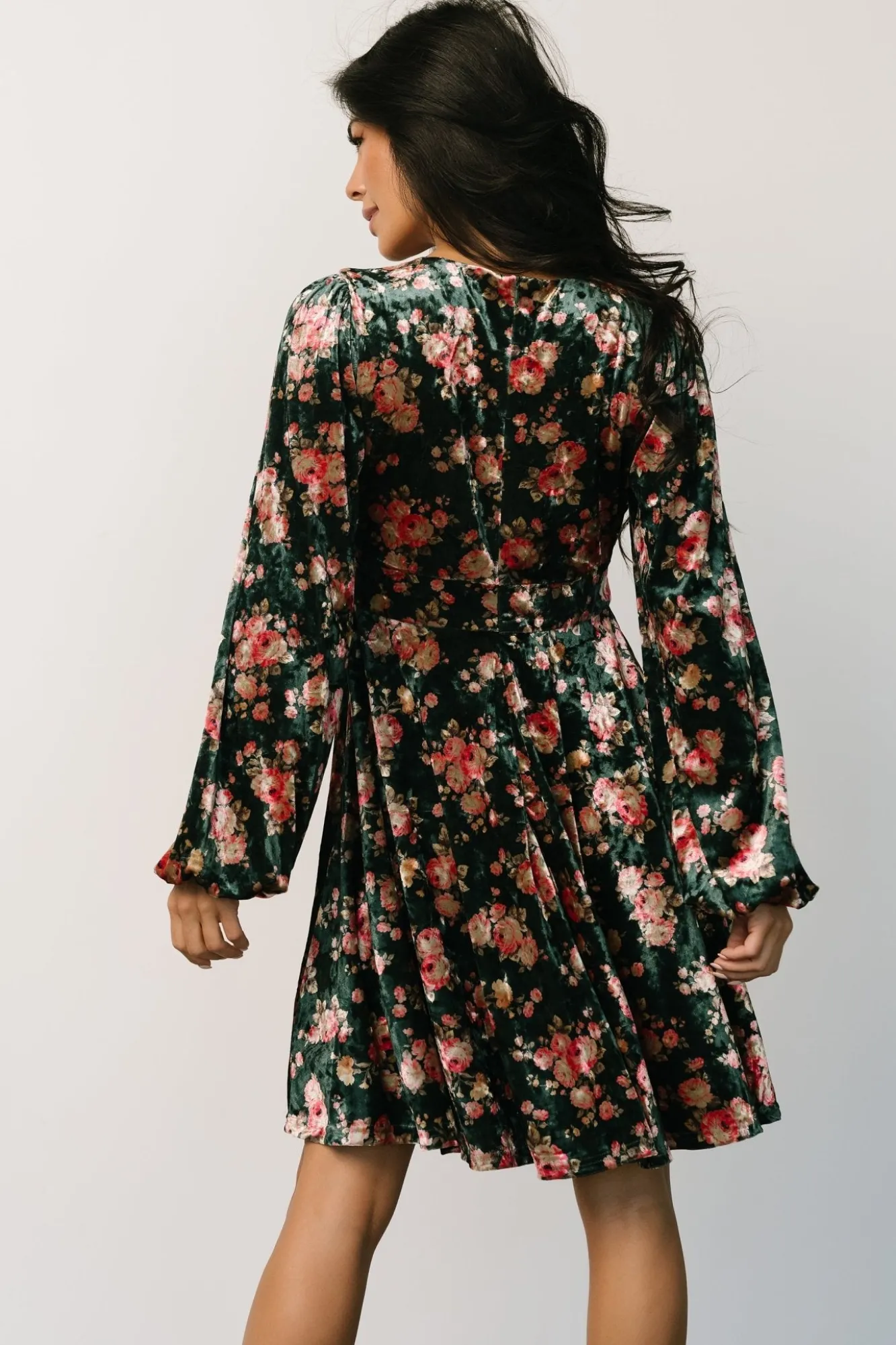Baltic Born Teri Velvet Short Dress | Forest Multi