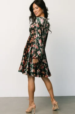 Baltic Born Teri Velvet Short Dress | Forest Multi