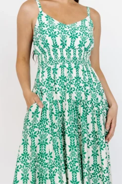 Baltic Born Thebes Tank Midi Dress | Green Print