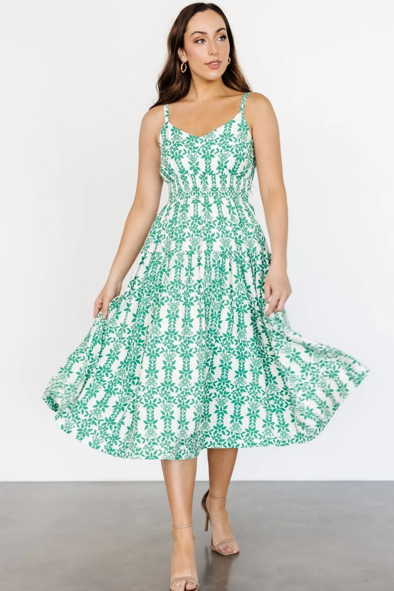 Baltic Born Thebes Tank Midi Dress | Green Print
