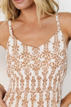 Baltic Born Thebes Tank Midi Dress | Taupe Print