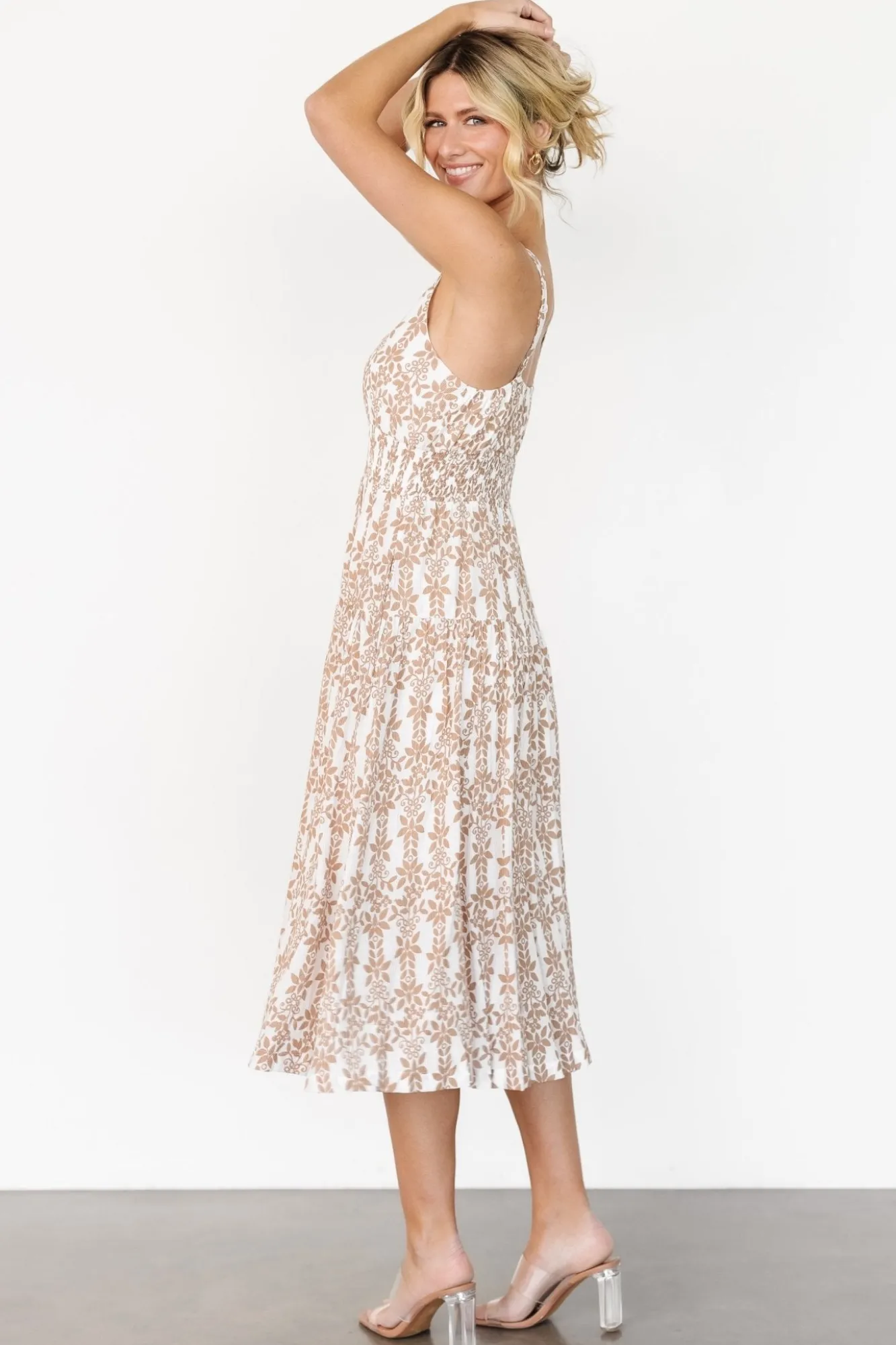 Baltic Born Thebes Tank Midi Dress | Taupe Print