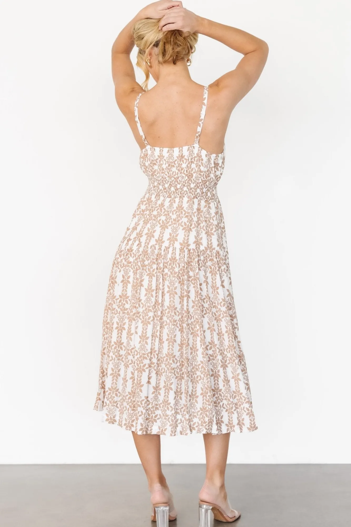 Baltic Born Thebes Tank Midi Dress | Taupe Print