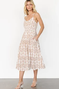 Baltic Born Thebes Tank Midi Dress | Taupe Print