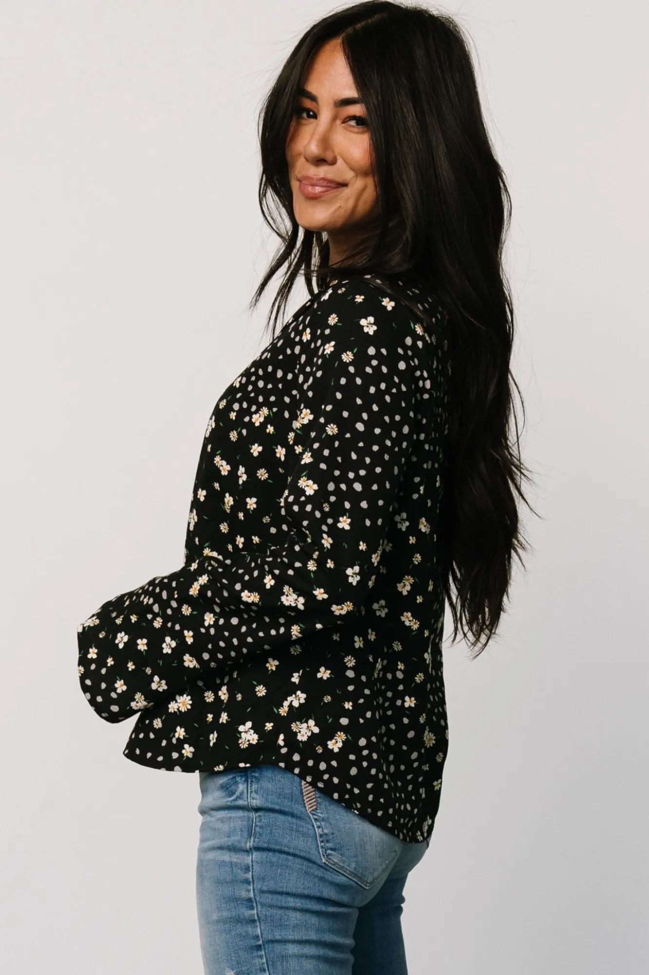 Baltic Born Thelma Button Blouse | Black Print