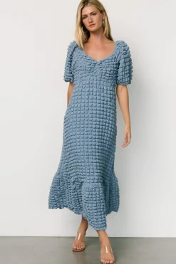 Baltic Born Therese Textured Dress | Denim Blue