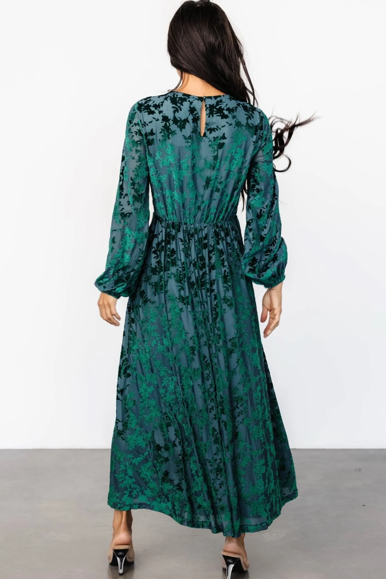 Baltic Born Thora Velvet Dress | Emerald Floral