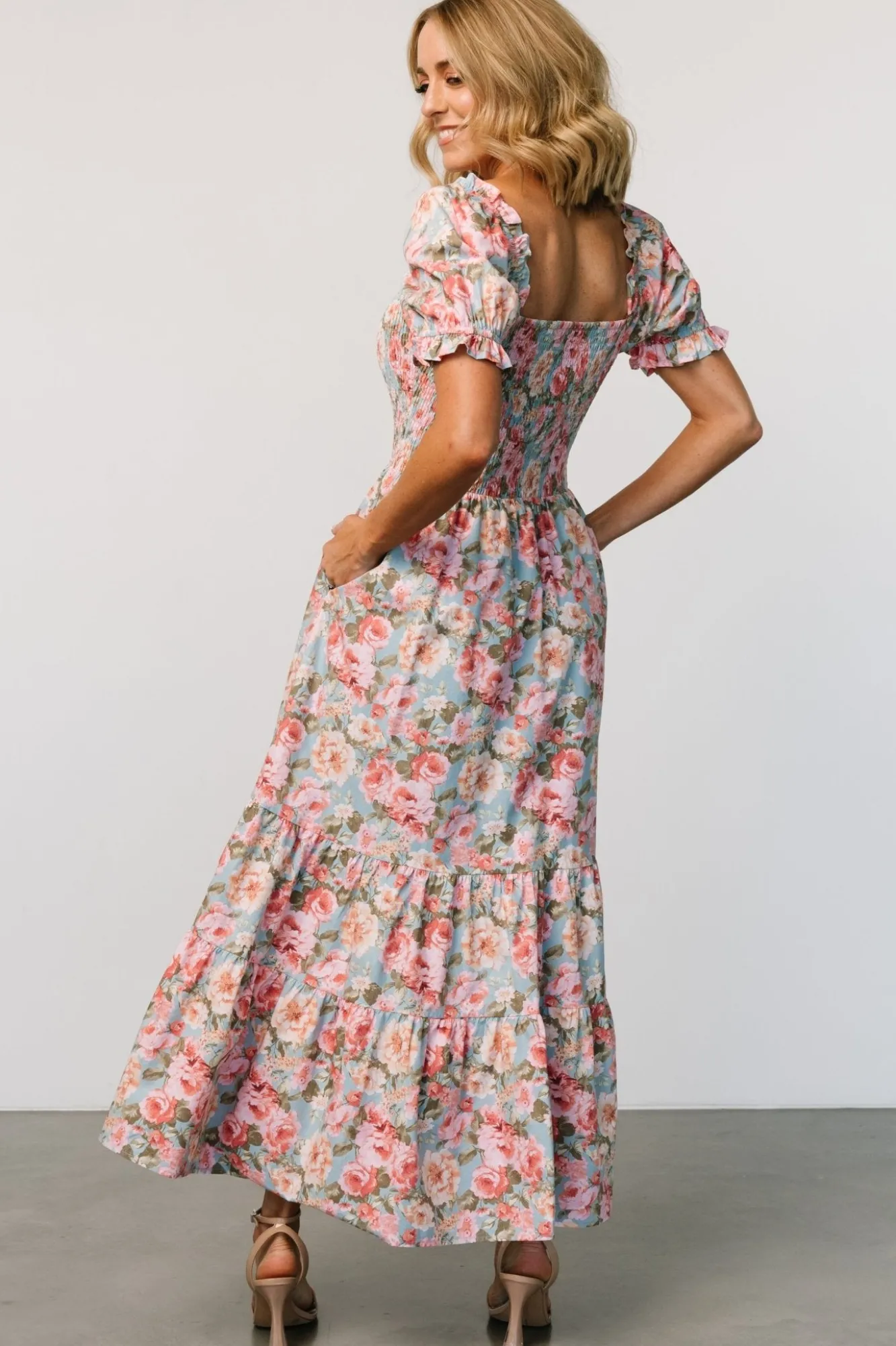Baltic Born Tiana Maxi Dress | Vintage Blue + Pink Floral