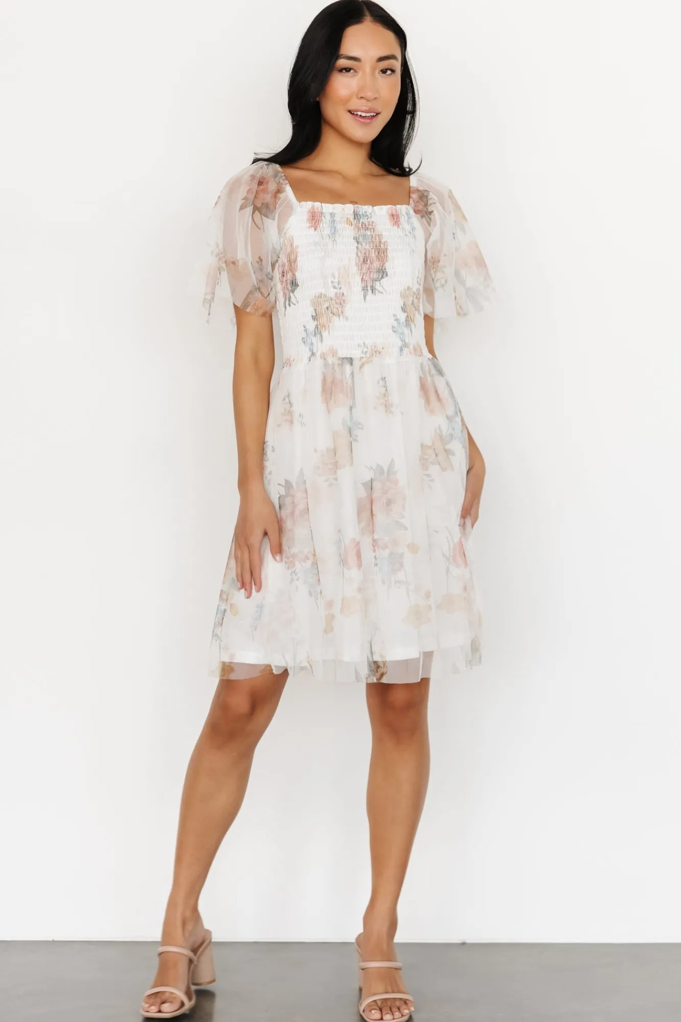Baltic Born Tivoli Tulle Short Dress | White Multi
