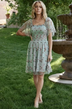 Baltic Born Tivoli Tulle Short Dress | Sage + Pink
