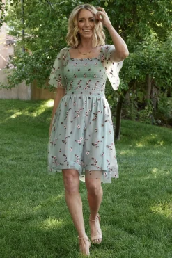 Baltic Born Tivoli Tulle Short Dress | Sage + Pink