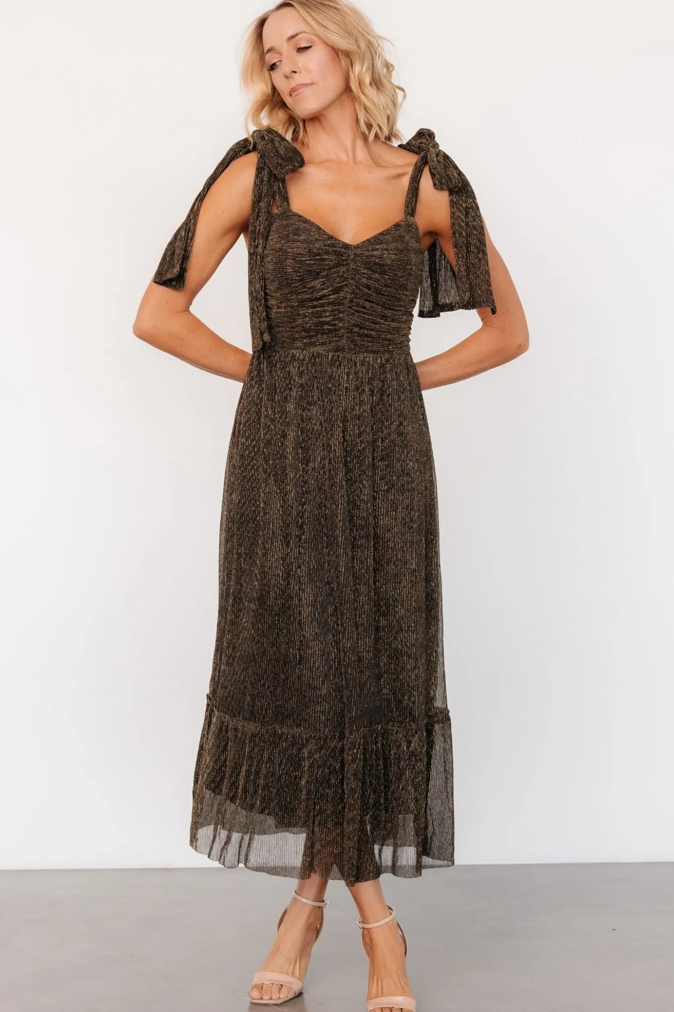 Baltic Born Tosha Shimmer Tank Dress | Black + Gold