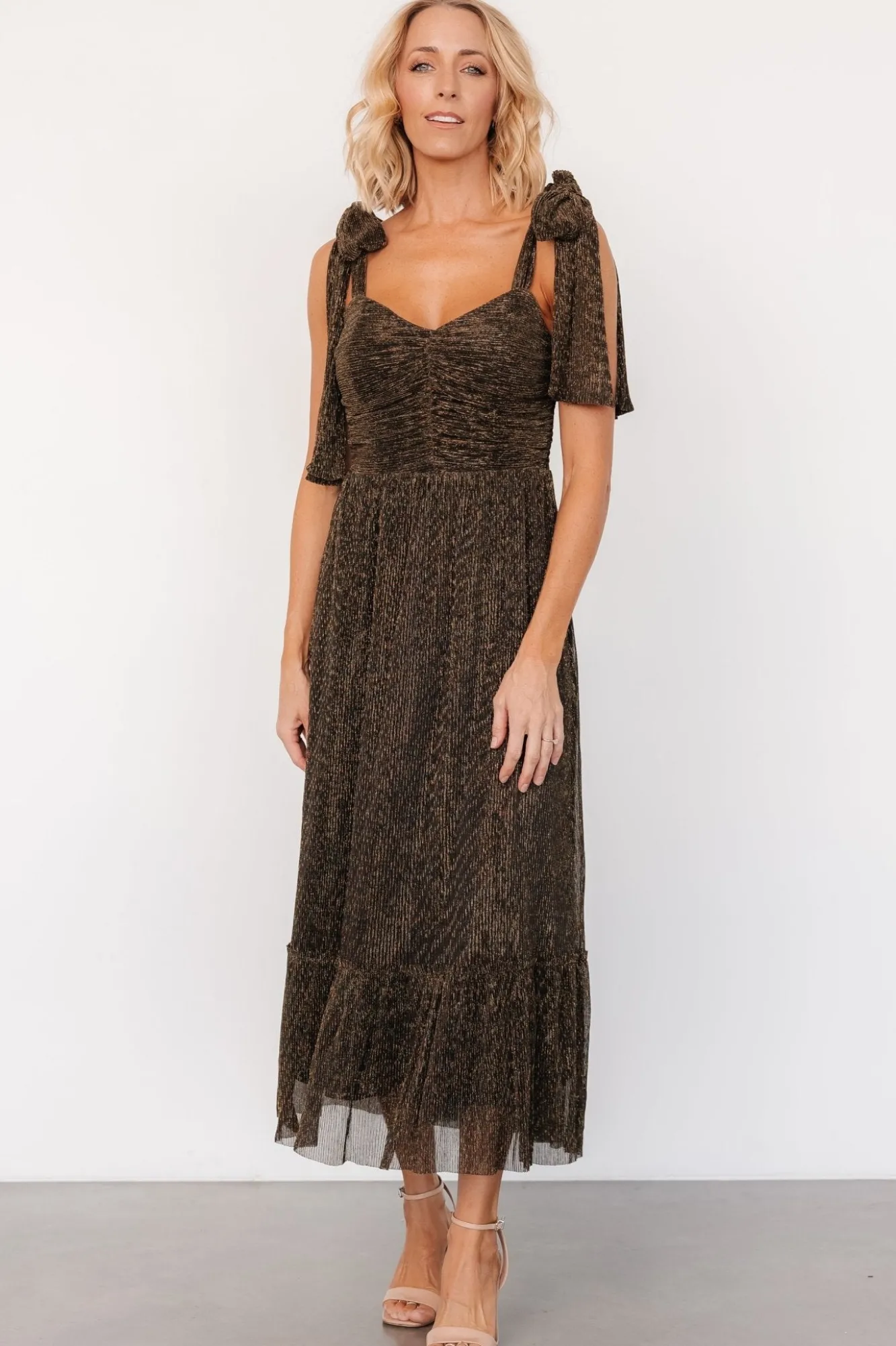 Baltic Born Tosha Shimmer Tank Dress | Black + Gold