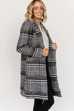 Baltic Born Townley Houndstooth Coat | Black + Off White