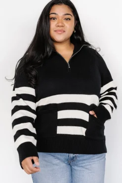 Baltic Born Trish Striped Sweater | Black + Off White