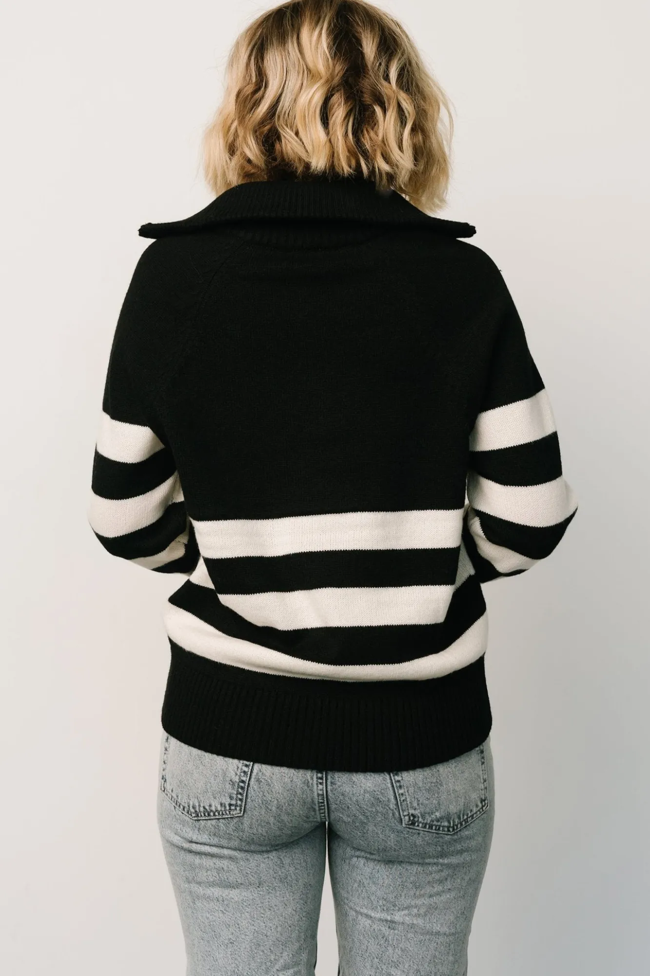 Baltic Born Trish Striped Sweater | Black + Off White