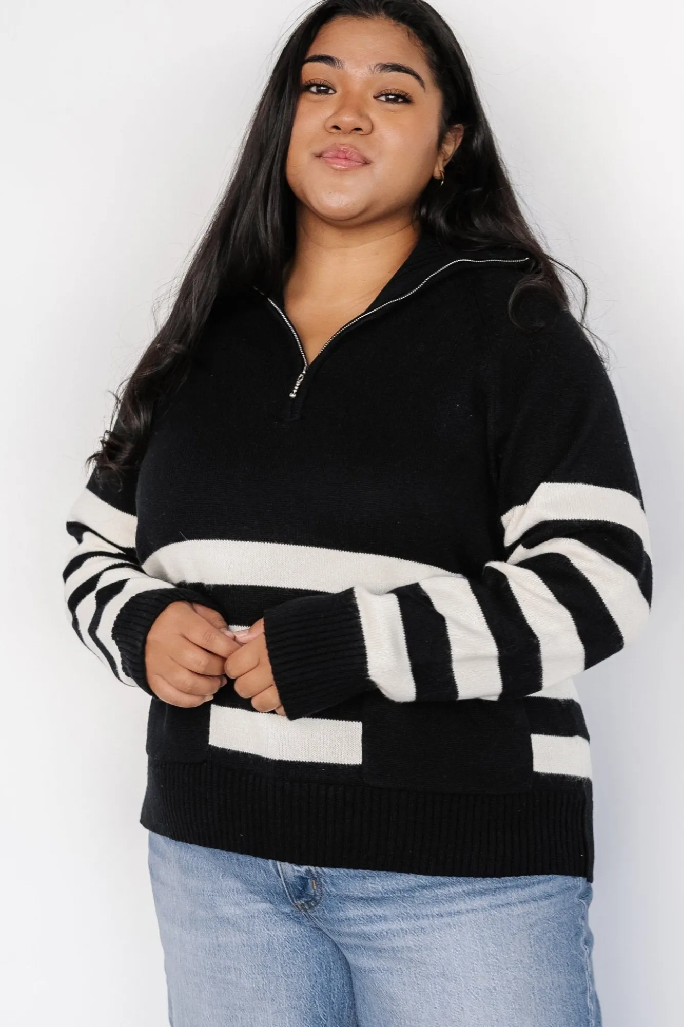 Baltic Born Trish Striped Sweater | Black + Off White