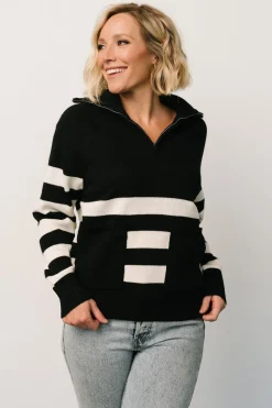Baltic Born Trish Striped Sweater | Black + Off White