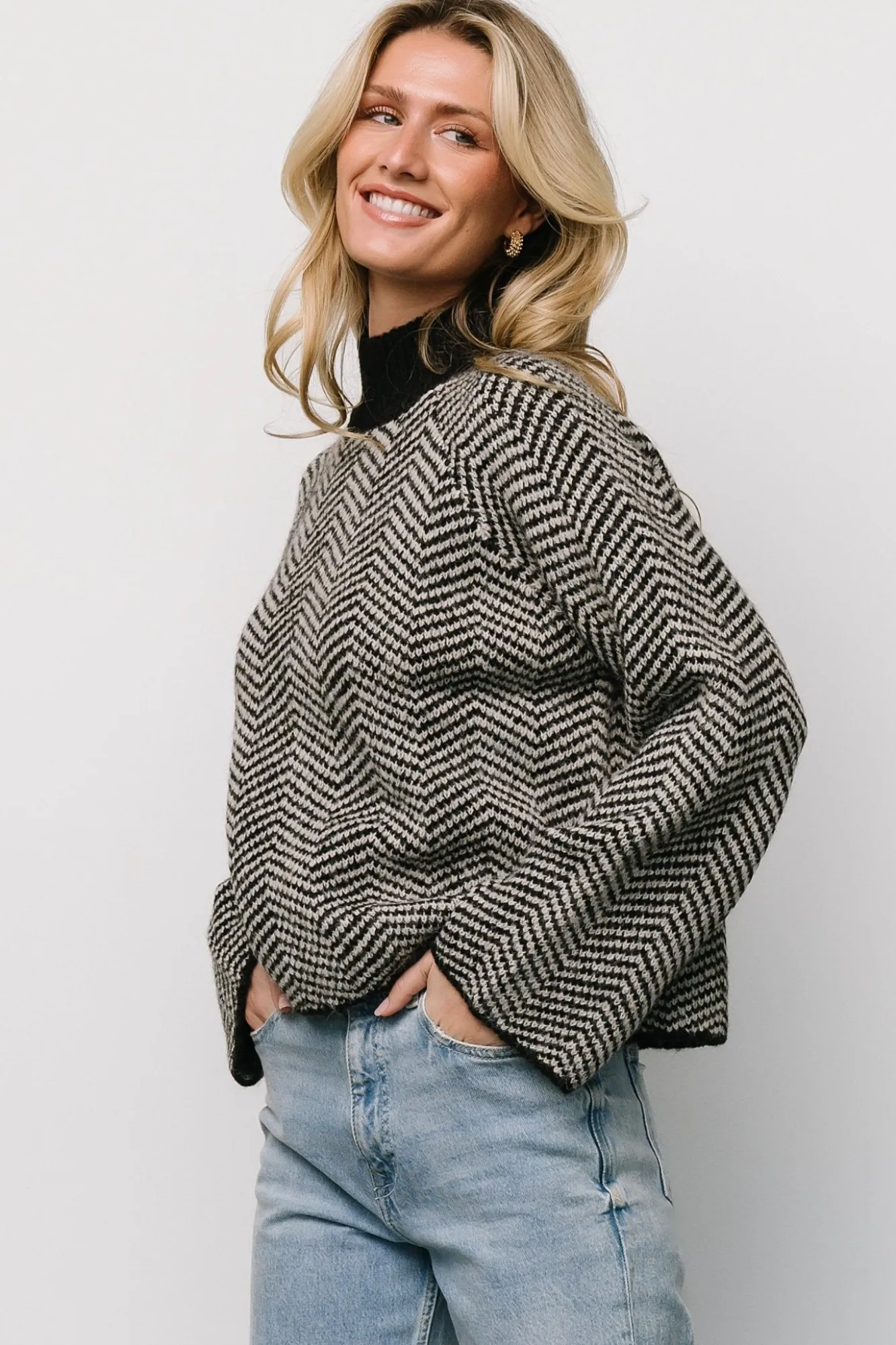 Baltic Born Trisha Knit Sweater | Black Stripe