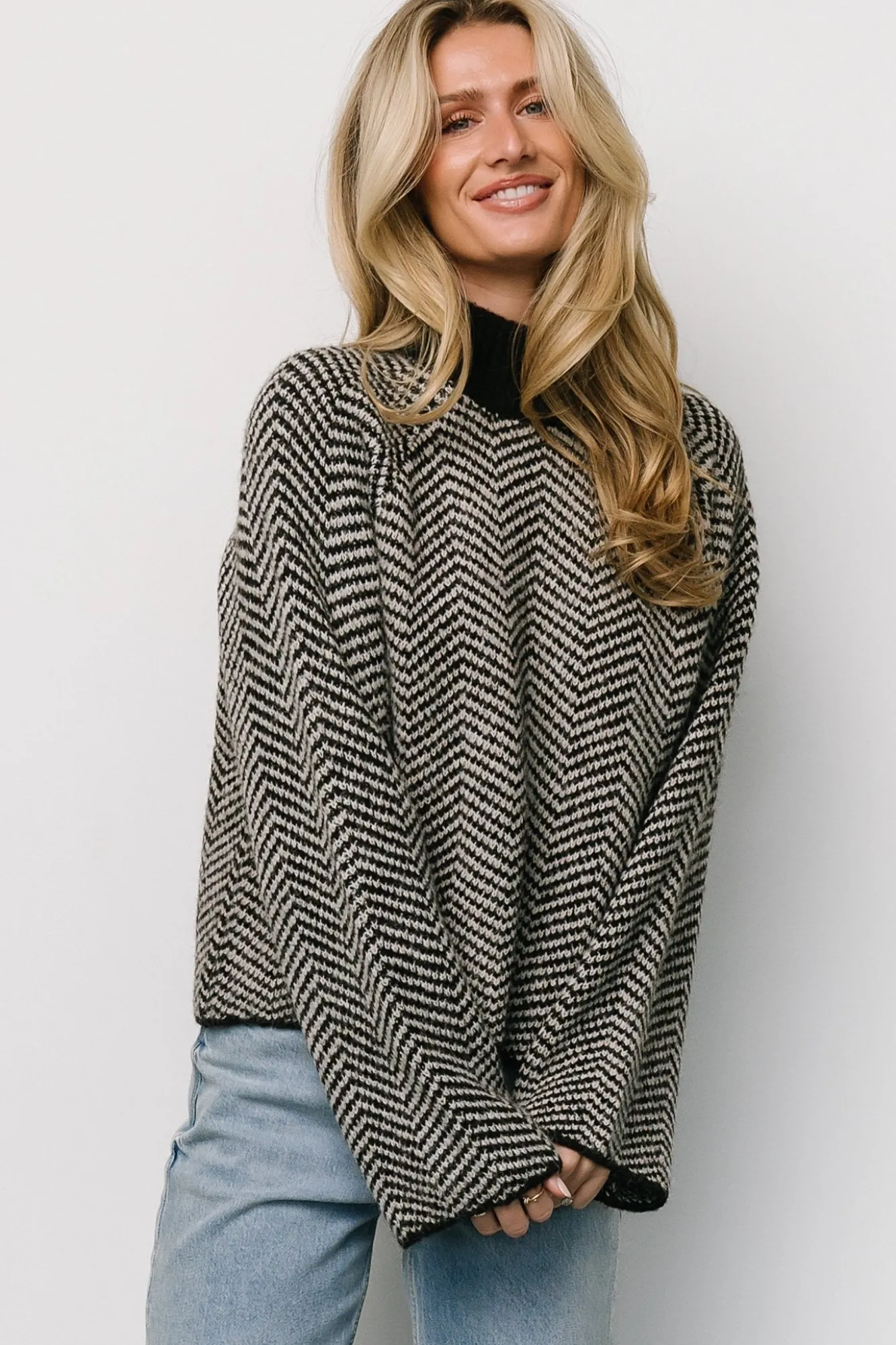 Baltic Born Trisha Knit Sweater | Black Stripe