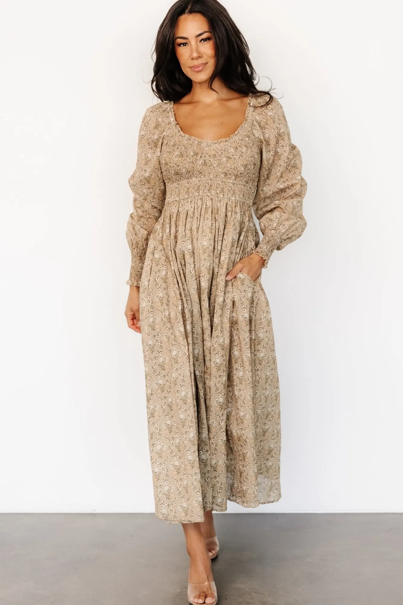 Baltic Born Truman Smocked Dress | Olive Floral